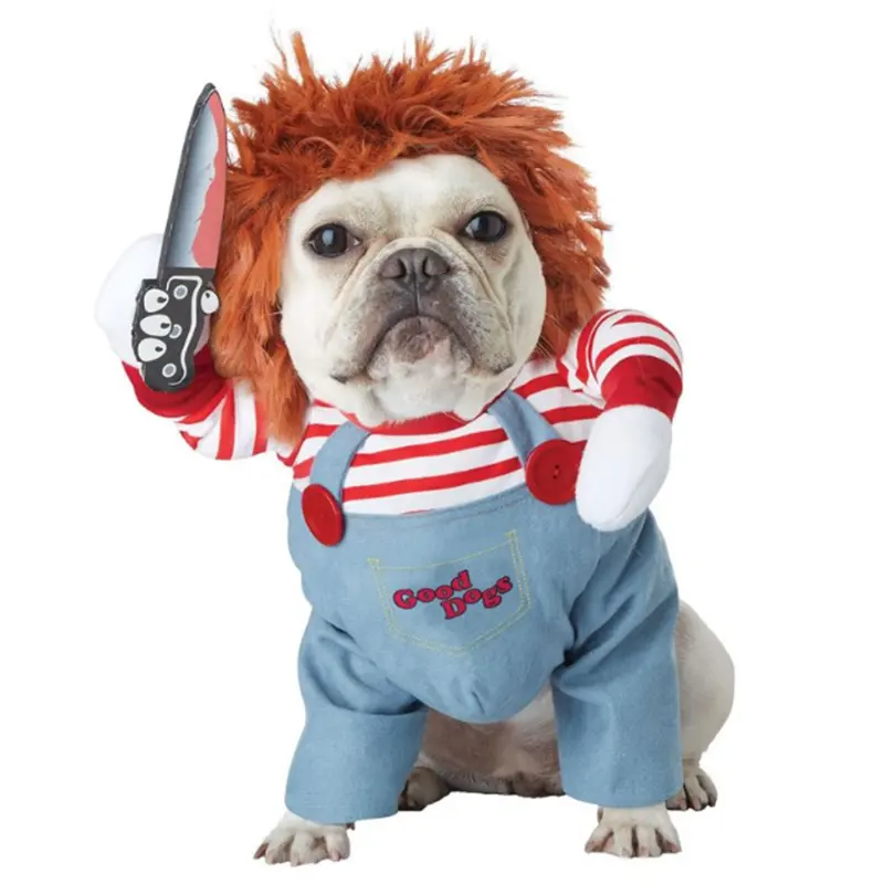 Halloween Disfraces de perro gracioso ropa para mascotas ropa de perro Cosplay traje conjuntos de ropa de la novedad para el medio perros Pug Bulldog