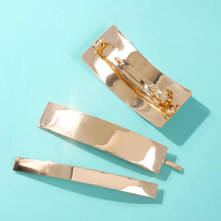 Yiwu fábrica de metal de aleación de forma geométrica 3 piezas conjunto horquillas para mujeres niñas accesorios de pelo de señora
