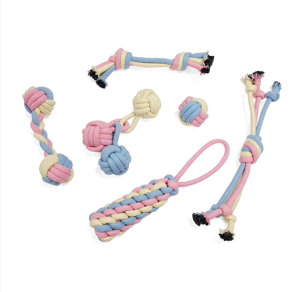 Jouet interactif pour chien, jouets en corde pour petits et moyens chiens, corde en coton personnalisée, jouet à mâcher pour chien, corde en coton