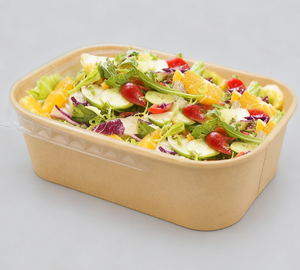 Biologisch Afbreekbare 500Ml 750Ml 1000Ml Wegwerpcontainer Witte Kraftpapier Vierkante Saladebakjes - Product Image 6