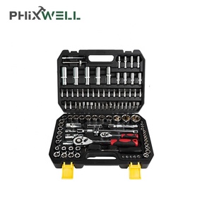 <strong>Box</strong> <strong>Wrench</strong> 108PCS Socket Set with Ratchet <strong>Handle</strong> Portable Plastic <strong>Box</strong> 1/4&quot;, 1/2&quot; CRV 108PCS Mechanics Tool Set