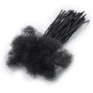 Jiffy头发手工制作薄0.2厘米非洲古怪的人发辫子微型locs钩针接发