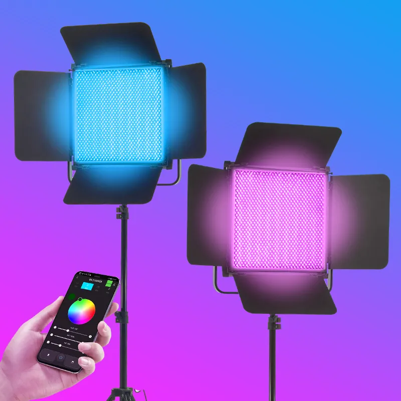 TOLIFO RGB LED Video Light GK-S100RGB APP Control Bicolor LED Photography Light Panel with 20FX Lighting Effect