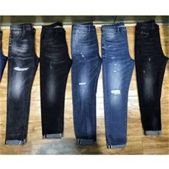 Vendita calda usato signore Stretch moda jeans skinny donna 2019 denim con pantaloni con cerniera Jeans all'ingrosso jeans lavati scimmia
