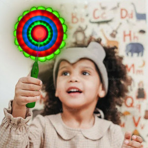 Wholesale <strong>LED</strong> Light-<strong>Up</strong> Windmill Spinner Wand Handheld Flashing Music Toys for Party Halloween &amp; Graduation with Sound Effects - Product Image 4