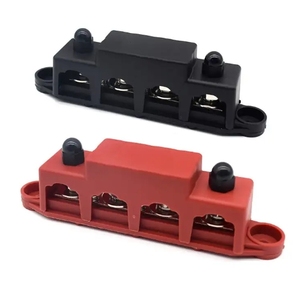 4 Way Power Distribution Terminals Block <strong>Busbar</strong> 48V <strong>250A</strong> Terminal Block Stud Bus Bar With Cover - Product Image 4