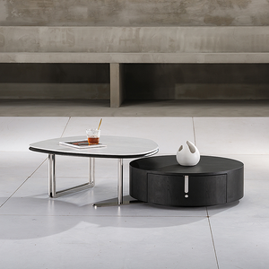 Diamond Stone Glossy <strong>Table</strong> Top Sofa Center <strong>Table</strong> with Drawer Storage <strong>Multi</strong> <strong>Function</strong> and Separable Stolik Kawowy - Product Image 2