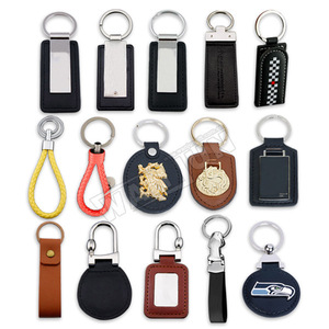 工厂钥匙扣皮革金属钥匙扣皮革和带标志的金属定制钥匙扣 - Product Image 1