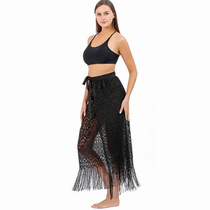 2025 European American Style Cross-Border Plus Size One Piece Lace Strappy Beach Wrap Skirt Dress Bikini Cover-Up <strong>Sarongs</strong> - Product Image 3