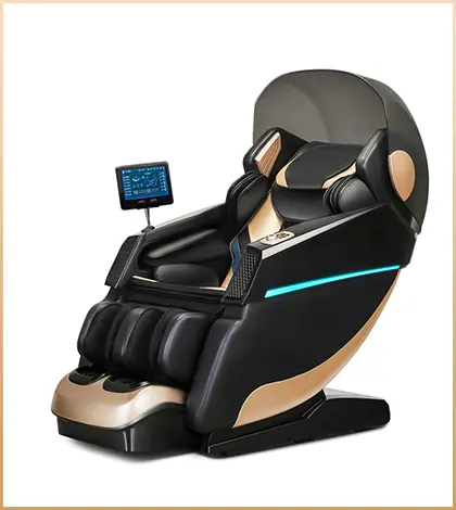 كرسي مساج فاخر ذكي يعمل بالذكاء الاصطناعي 2024 كرسي مساج 4D 4D كهربائي حديث به موسيقى واهتزازات