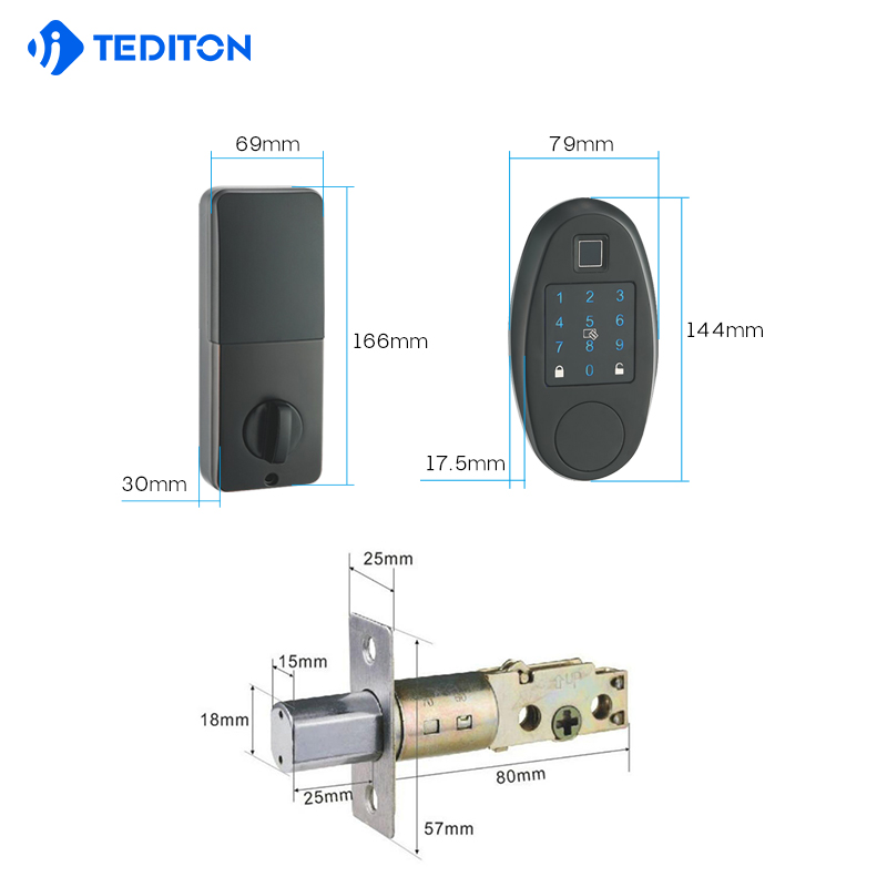 Security Electronic Password door locks with ttlock WiFI Biometric fingerprint smart digital lock door