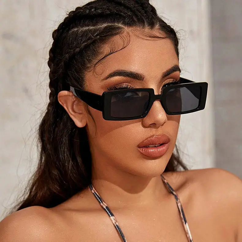 Gafas de sol 2024 nueva moda personalizada moda Vintage señoras sin montura cuadrado pequeño rectángulo sin marco gafas de sol mujeres hombres Sha