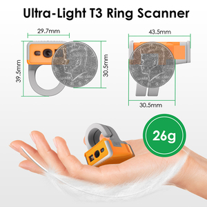 <strong>New</strong> Arrival T3 Portable Bluetooth Ring Barcode Scanner Mini 2D QR Code <strong>Reader</strong> Glove <strong>Style</strong> for Warehouse Work - Product Image 4