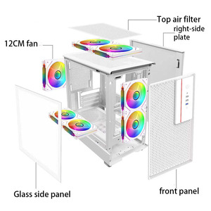 Juego completo personalizado de ventiladores RGB para ordenador de escritorio ensamblados en blanco para juegos - Product Image 3