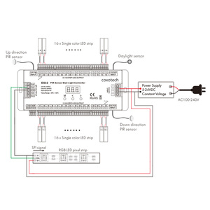 Controlador de luz de escalera multifunción, dispositivo de control de movimiento, 32, 64 escalones, ES32, 5-24v, 5 años de garantía - Product Image 2