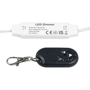 Dim-3K-8A DC12-24V 8AミニRFLED調光器、3キーリモートRFミニワイヤレスリモートコントローラー、単色LEDストリップライト用 - Product Image 5