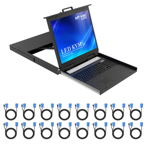 19'' <strong>LCD</strong> IP <strong>KVM</strong> <strong>Switch</strong> 16 Port VGA MT-VIKI 16x1 1U Rack LED <strong>KVM</strong> <strong>Switch</strong> Console Over Remote IP - Product Image 3