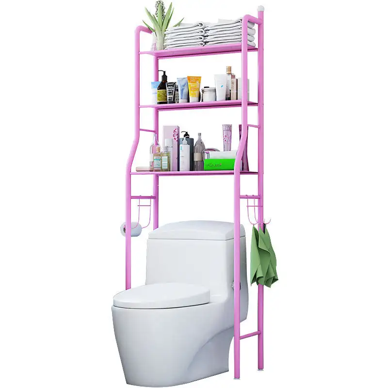 Household 3-Layer Floor standing Bathroom Space Saver Over Toilet Washing Machine Storage Rack Freestanding Shelves