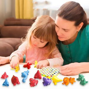 子供教育玩具カウント恐竜マッチング文字番号色形状並べ替えゲーム早期学習玩具ギフト - Product Image 3