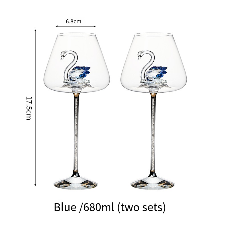 2 piezas con forma de cisne azul