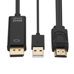 Adaptador/convertidor 4K @ 60Hz HDMI a DisplayPort con cable de audio de 1,8 M USB2.0 a salida macho DP Dongle accesorio de audio y video - Product Image 3