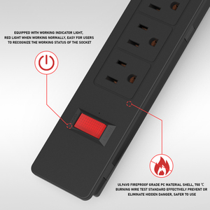 Usb-c电源板高容量15A 125V多插头，方便家庭和办公室