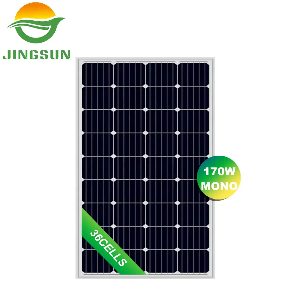 Jingsun TUV EST CE รับรอง 150w 160w 180w หลังคาแผงพลังงานแสงอาทิตย์ขนาดเล็ก 170w แผงพลังงานแสงอาทิตย์ mnocrystalline