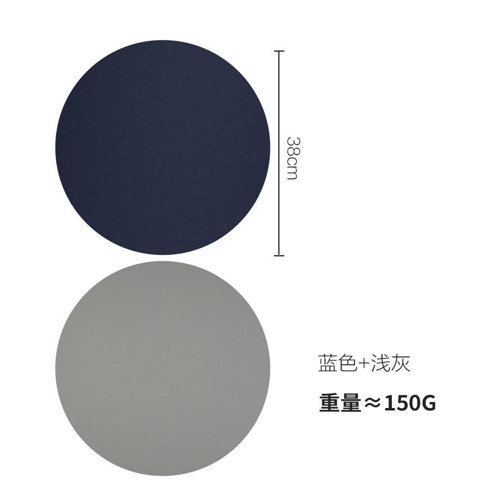Manteles individuales de doble cara azul y gris claro