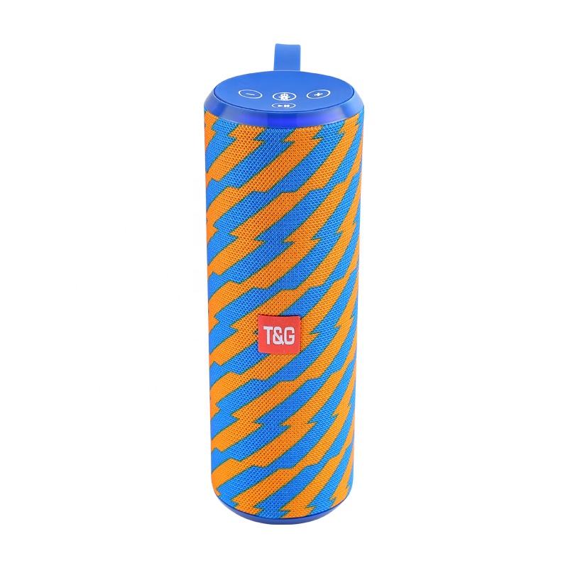 Blue with orange