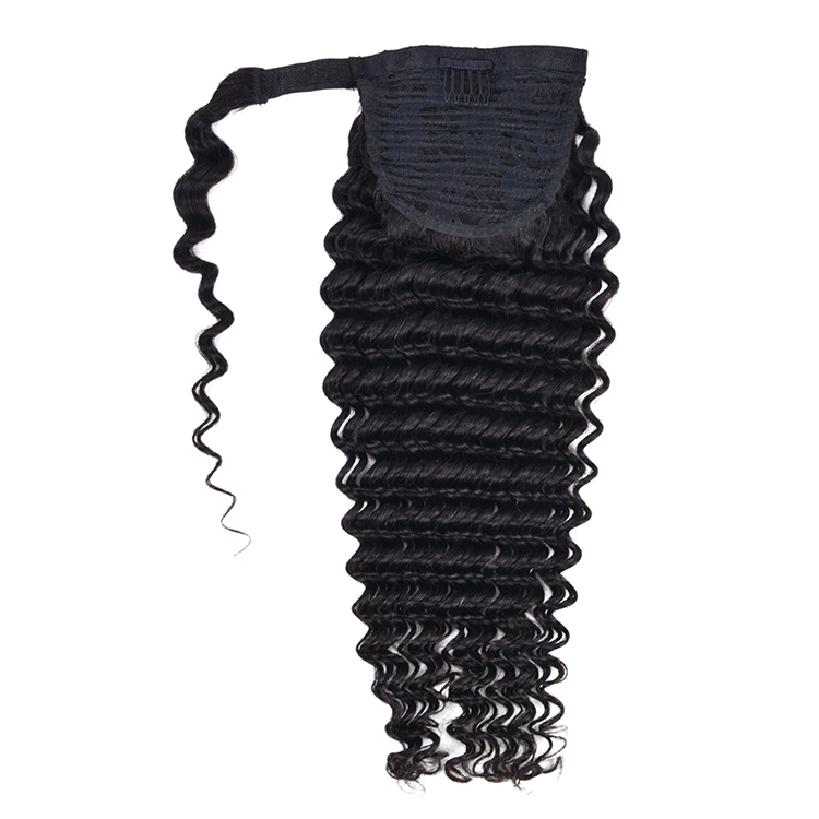Deep wave wrap around ponytail