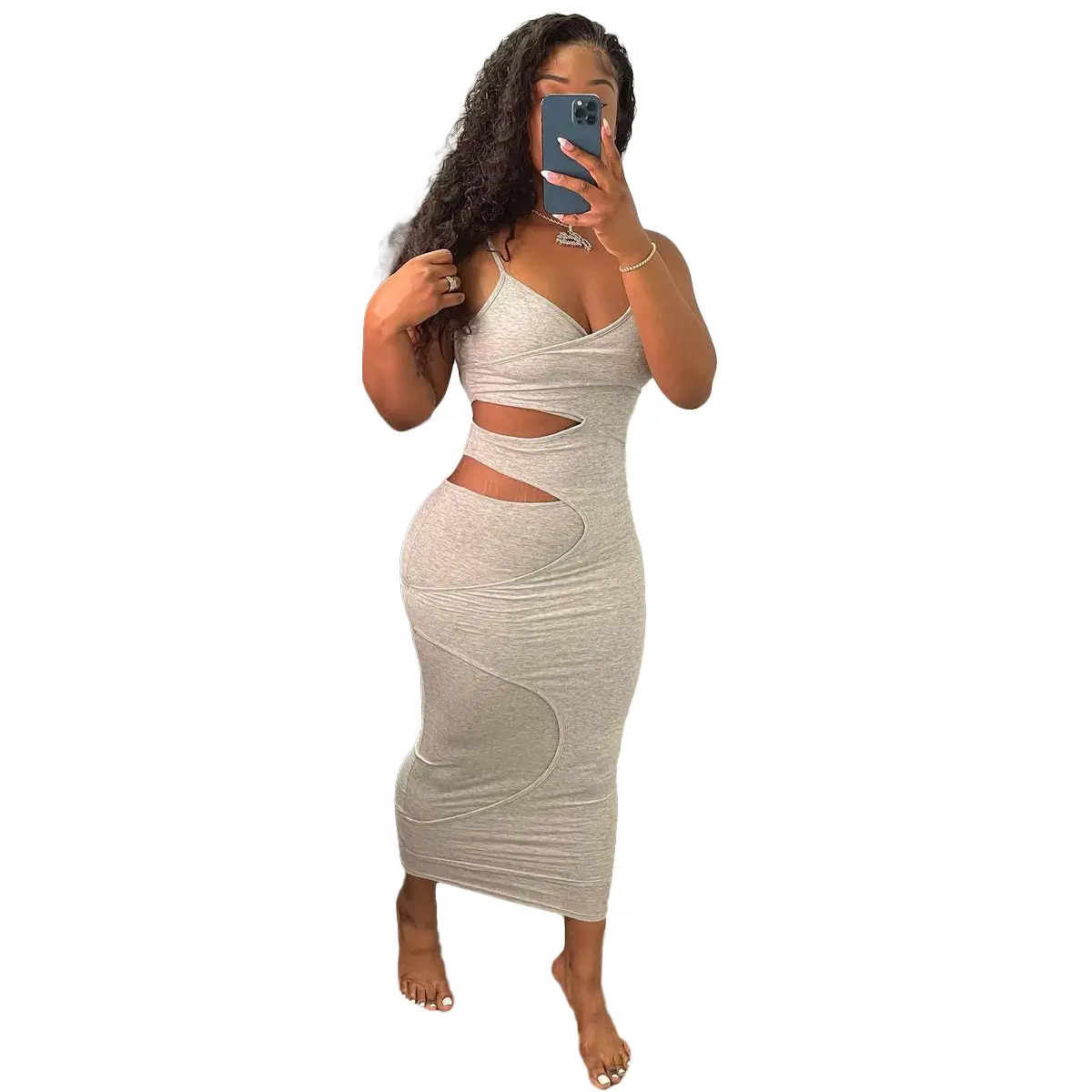 Sommer lange figur betonte Kleider für Frauen Sommer Elegante sexy Party aus geschnitten rücken freies Maxi kleid Plus Size Streetwear C13691