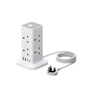BS标准英国3针插头多插座，带C型USB端口充电器电塔电源延伸引线 - Product Image 2