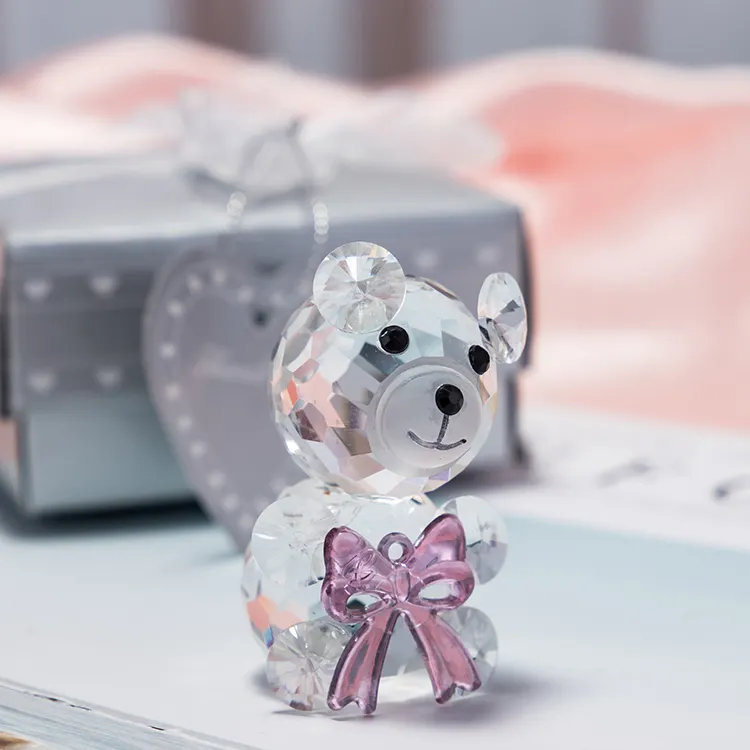 Figuras de osos de cristal, mini lazo bonito, regalo de boda, gran oferta