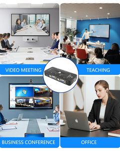 VGA KVM交换机，适用于4台电脑的USB 2.0 VGA KVM切换器共享1台显示器键盘鼠标打印机，USB KVM交换机