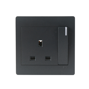 Multiple Colors Available Square Three-hole <strong>Socket</strong> <strong>With</strong> <strong>Switch</strong> Button and Indicator Light - Product Image 3