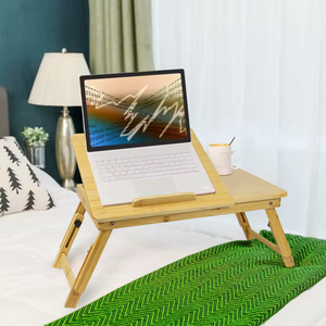 Bộ Bàn Ăn Gỗ Tre Có Thể Gấp Gọn, Khay Đựng Thức Ăn Phục Vụ Ăn Sáng Trên Giường Bàn Máy Tính Xách Tay Kèm Điện Thoại - Product Image 1