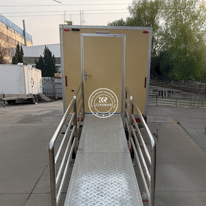 Fabrika fiyat hareketli lüks özelleştirilmiş 2 durak açık prefabrik mobil taşınabilir tuvalet römork tuvalet <span class=keywords><strong>Vip</strong></span> ile duş