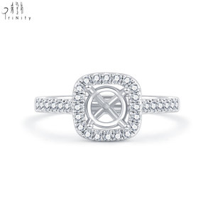 Sản phẩm độc đáo 18K rắn vàng trắng nhẫn trang sức cưới xếp chồng tự nhiên Nhẫn kim cương thiết lập mà không cần đá chính - Product Image 2