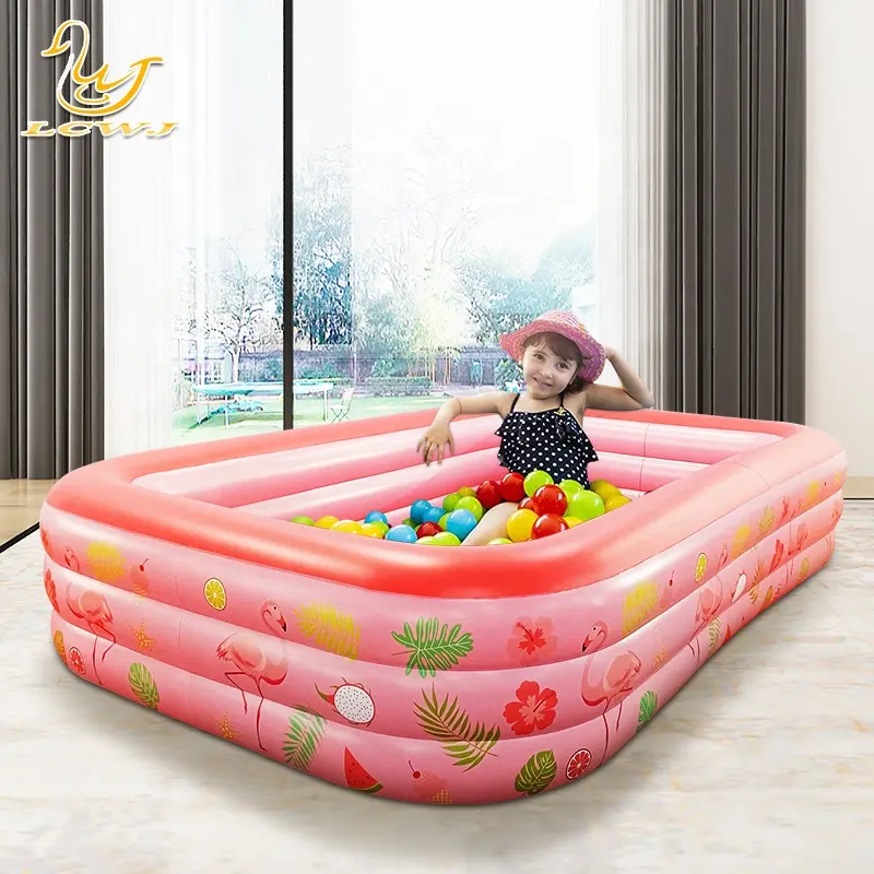 LC-piscina inflable grande para adultos, flamenco rosa, familiar