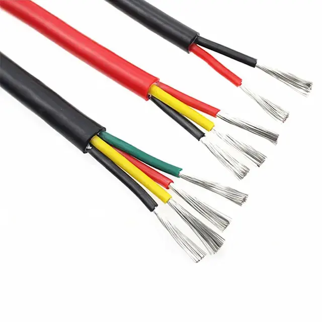 Anpassbarer Silikon draht 14 16 18 20 22 24 Awg Flexibler Kupferkabel draht 2 4 6 8 Kern verzinnter Kupfers ilikon mantel draht