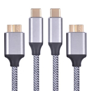 镀镍尼龙编织 Usb 3.0 C 型到 Usb 3.0 Micro B Usb C 电缆用于硬盘 - Product Image 5
