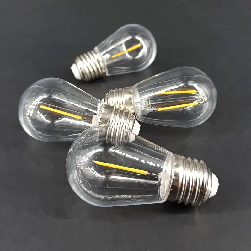 E14 S14 Glühlampe E27 dekorative Lampe String LED-Lampe 110V 3V Solar Edison Glühbirne Vintage PC Kunststoff Ein Filament