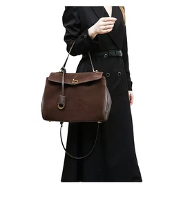 Túi đeo vai cỡ lớn bằng da nubuck thật dành cho nữ, kiểu dáng retro, túi đeo chéo, có in logo tùy chỉnh, túi xách nữ - Product Image 6