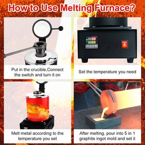 1/2/3 kg 2000F Mini Digital Gold Melting Furnace with Graphite <strong>Crucible</strong> <strong>for</strong> Tin, Silver, <strong>Copper</strong> and Aluminum - Product Image 5