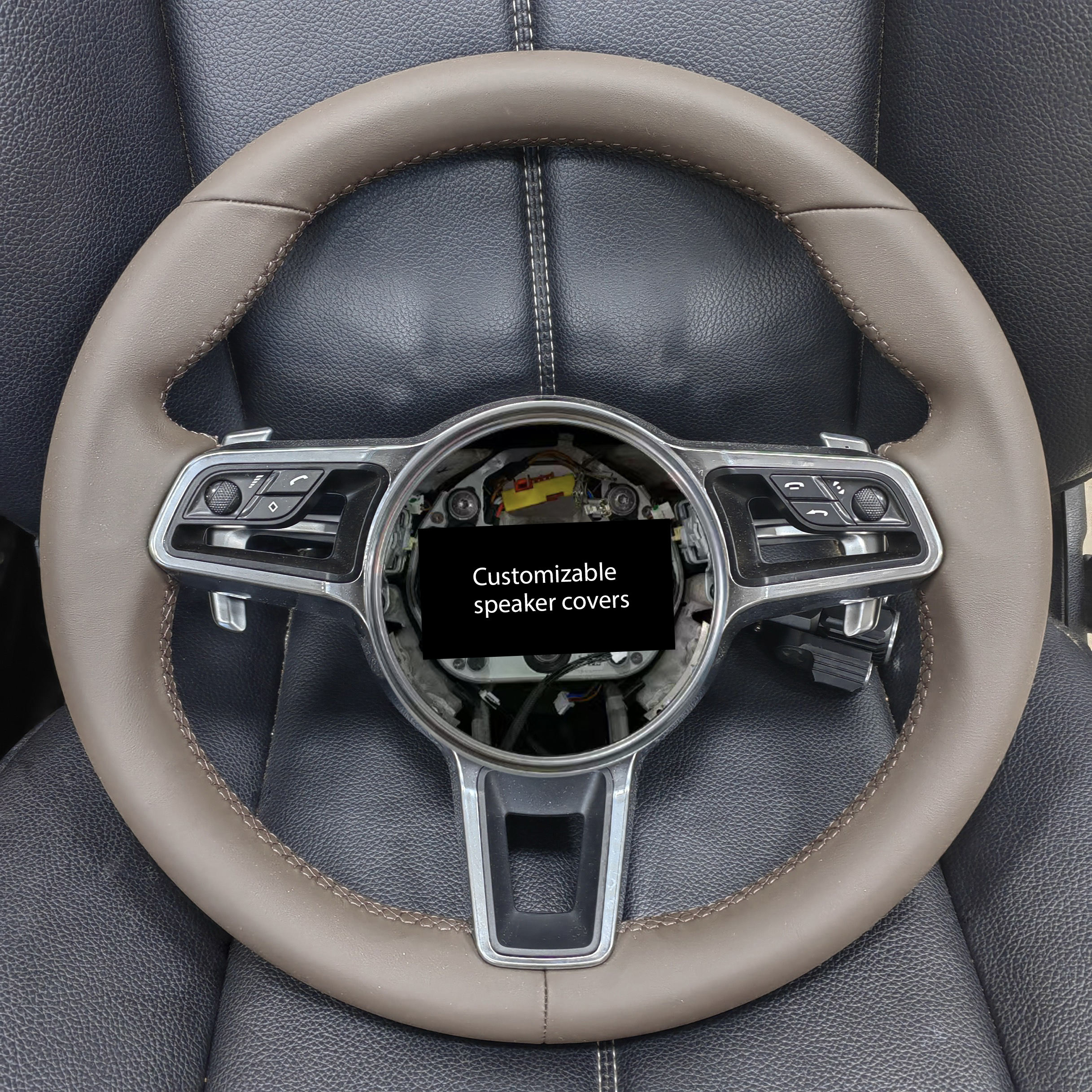 Brown steering wheel