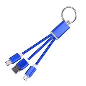 Wholesale Promotional Gift Key Ring 3-<strong>in</strong>-<strong>1</strong> Braided Charging Cable Keychain <strong>2</strong> <strong>in</strong> <strong>1</strong> Cable Type c Fast Charging Cord - Product Image 5