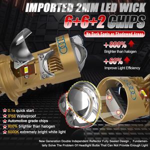 T8โปร H4ไฟหน้า LED 150วัตต์แบบ Bi LED H4ไฟ LED 12V 6000K ไฟ LED สีขาว LED ขนาดเล็กไฟหน้าเลเซอร์ H4สำหรับรถยนต์ - Product Image 4