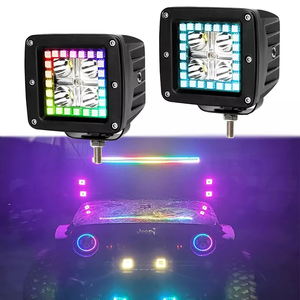 รีโมทควบคุมไฟ Led Rgb 12V เหลี่ยม3นิ้ว,ไฟทำงาน Rgb จัดส่งแบบ Rgb Halo 10สีทึบโหมดกระพริบ72โหมด - Product Image 1