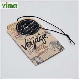 Etiqueta colgante de ropa de papel de logotipo de impresión personalizada barata pero de alta calidad con cuerda y ojal impreso personalizado - Product Image 3