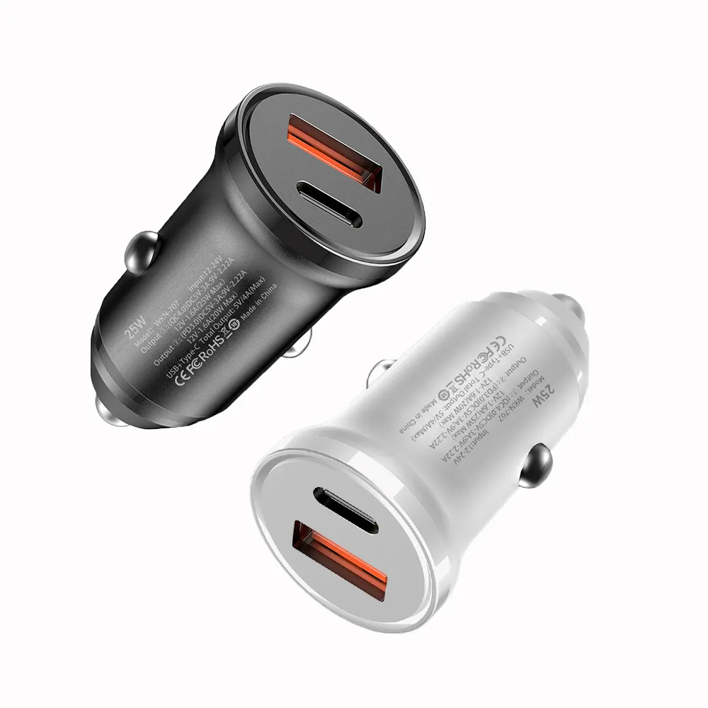 3.0 PD C car charger 25W USB C fast charging car phone charger for iPhone Huawei Xiaomi